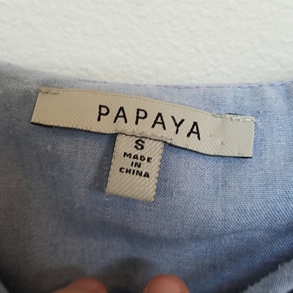 Papaya Blue Chambray Summer Dress - Picture 6 of 7